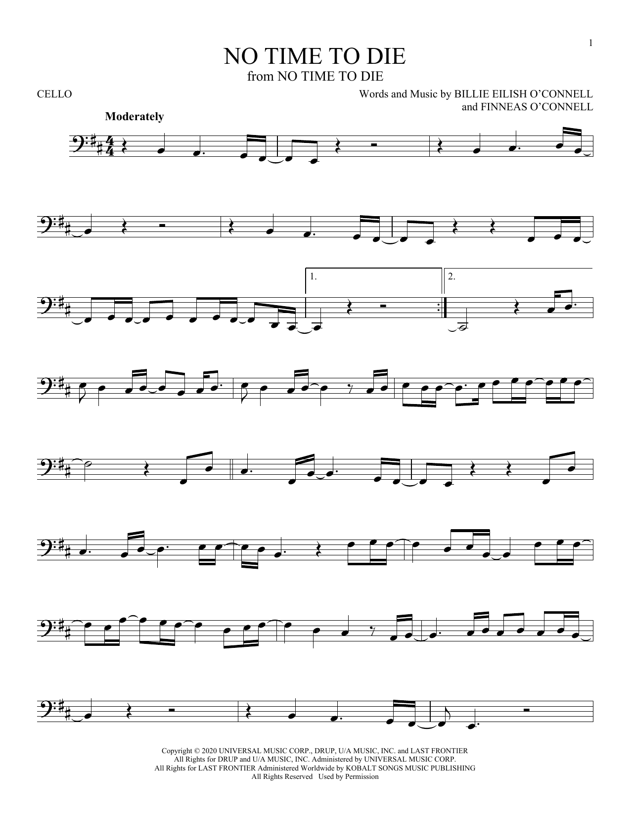 Produktgalerie: Seite 1 von 1 No Time To Die, Billie Eilish, Violoncello