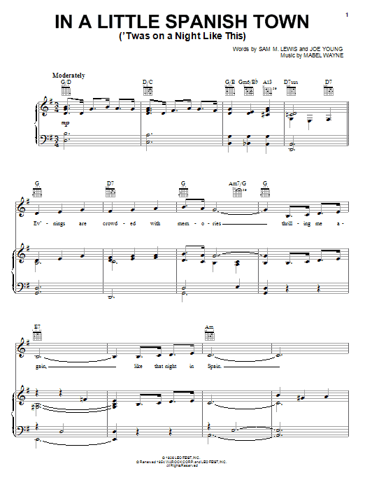 Produktbild zu: In A Little Spanish Town ('Twas On A Night Like This)