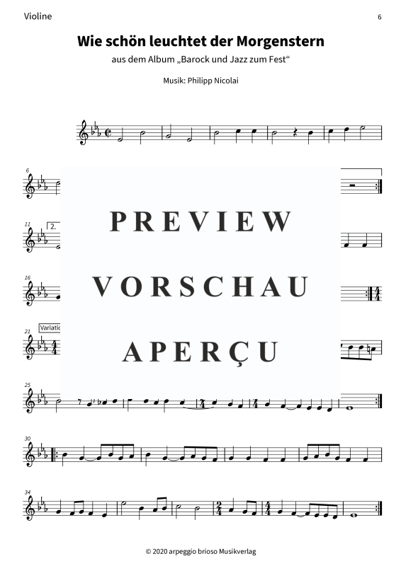 Produktgalerie: Seite 8 von 9 Wie schön leuchtet der Morgenstern - aus dem Album Barock und Jazz zum Fest, , Streicher Duett für Violine und Viola