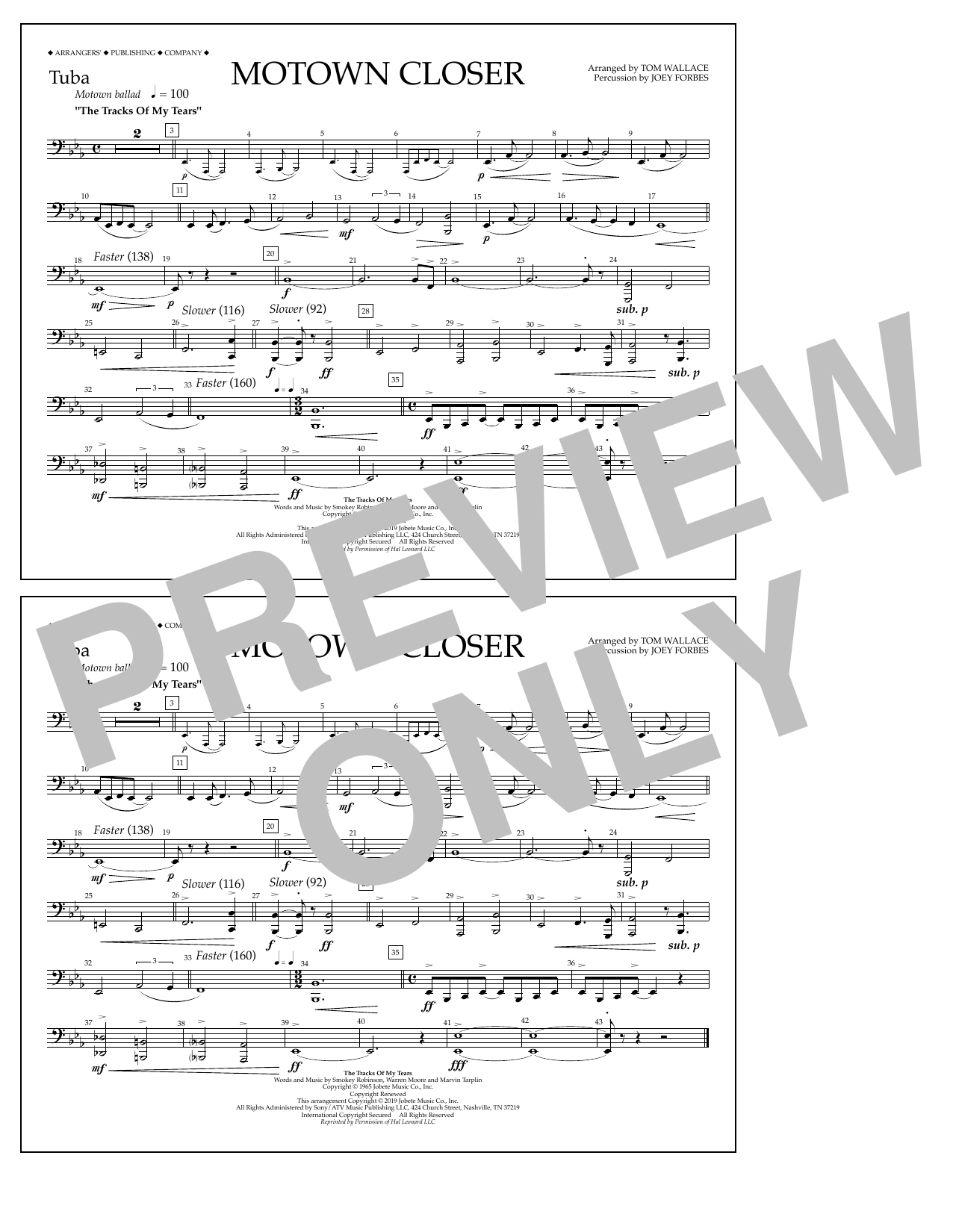 Product picture to: Motown Closer (arr. Tom Wallace) - Tuba