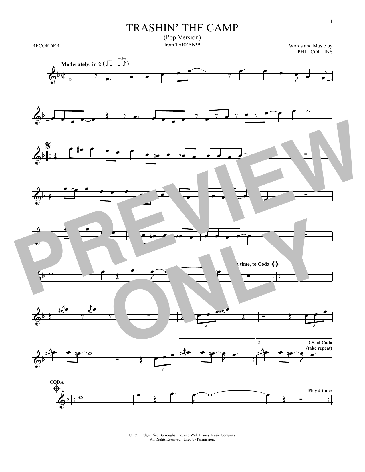 Product gallery: Page 1 of 1 Trashin' The Camp (from Tarzan), Phil Collins