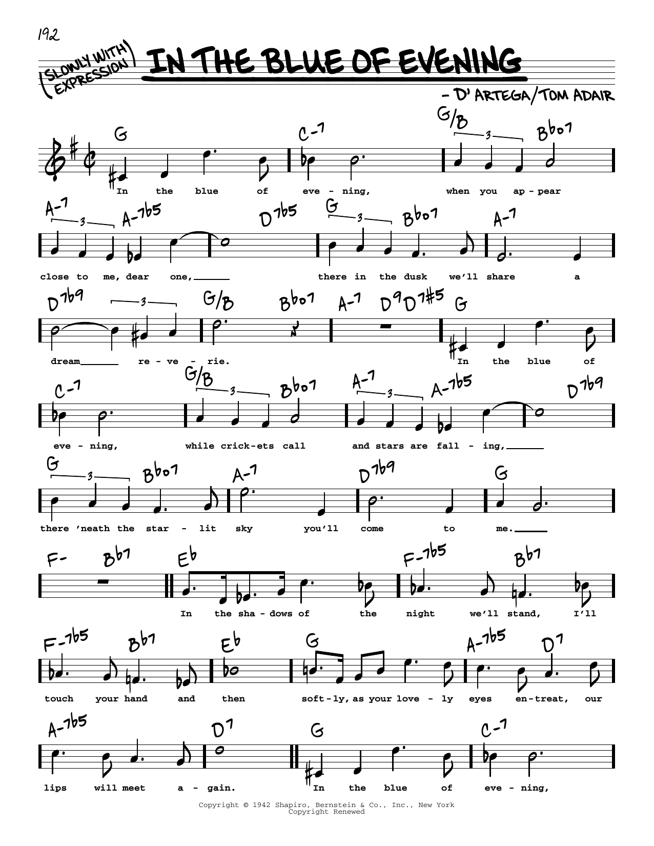 Produktbild zu: In The Blue Of Evening (High Voice)