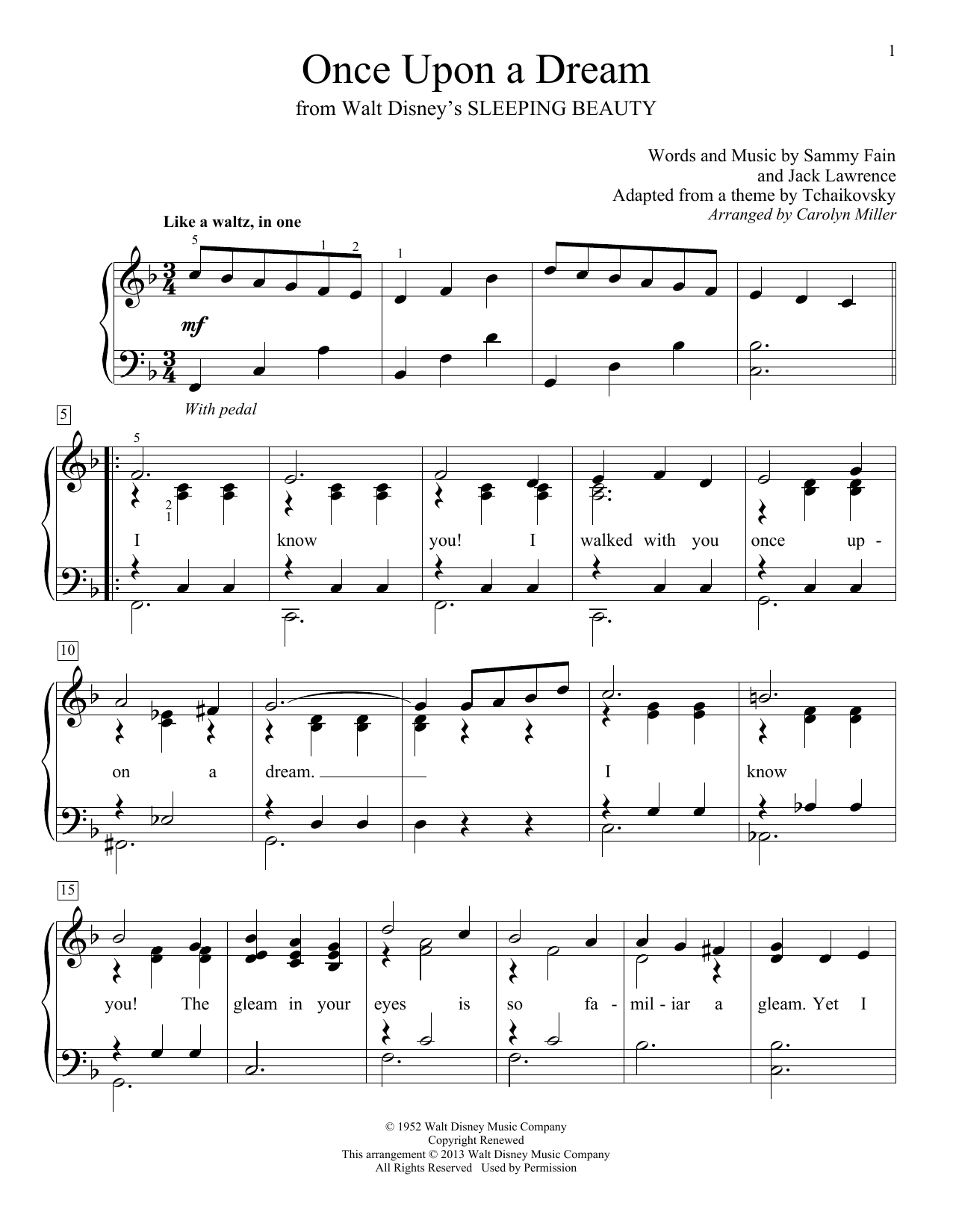 Produktbild zu: Once Upon A Dream (arr. Carolyn Miller)