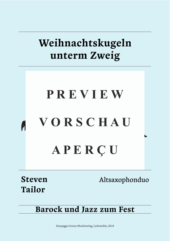 Product gallery: Page 2 of 7 Weihnachtskugeln unterm Zweig - aus dem Album Barock und Jazz zum Fest, , (Duet 2x alto saxophone)