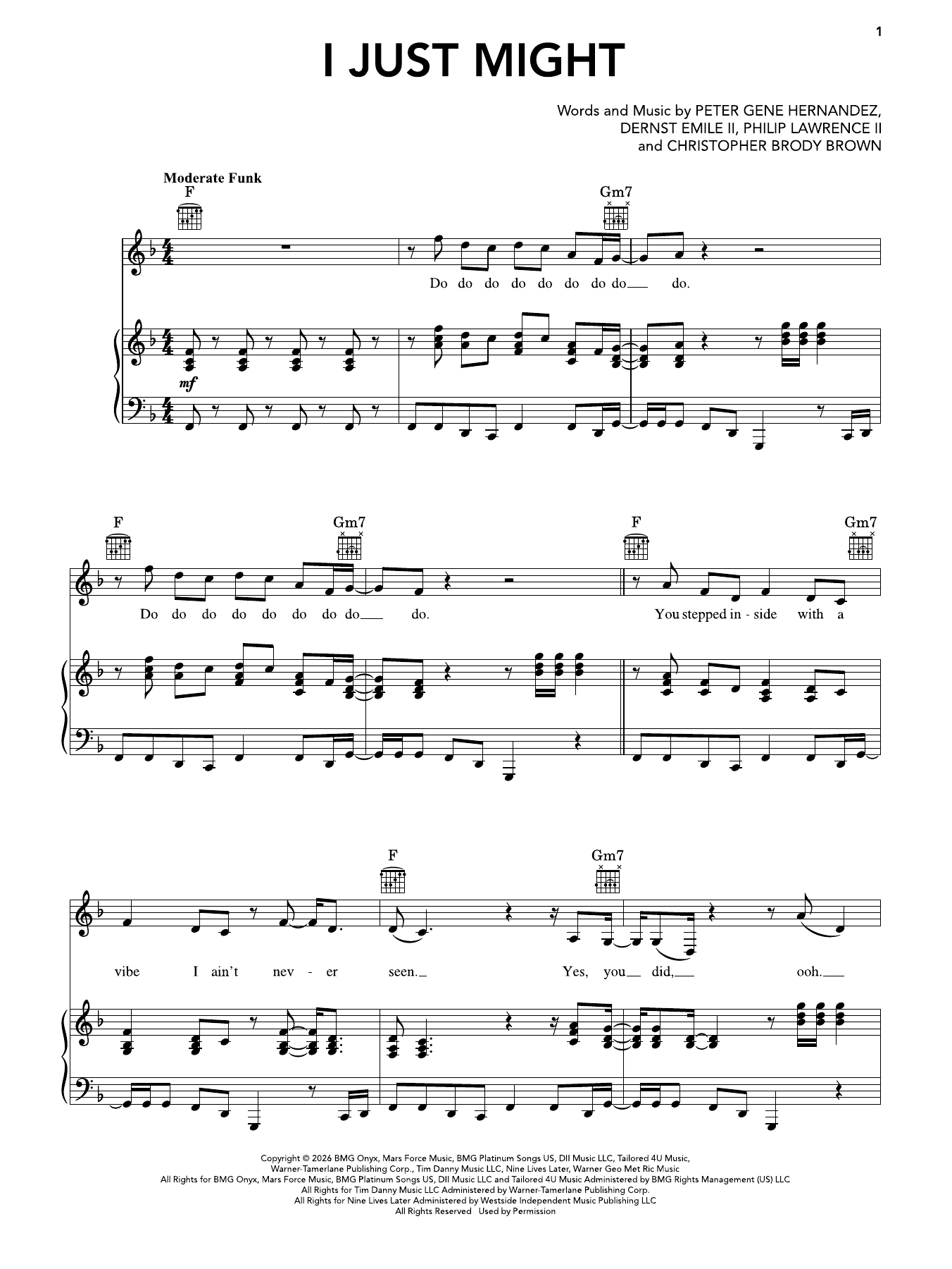 Produktgalerie: Seite 1 von 1 I Just Might, Bruno Mars, Gesang, Gitarre, Klavier