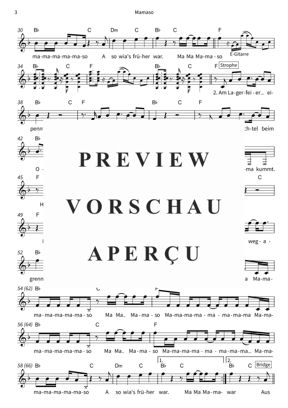gallery: Mamaso, DeSchoWieda, (Leadsheet)