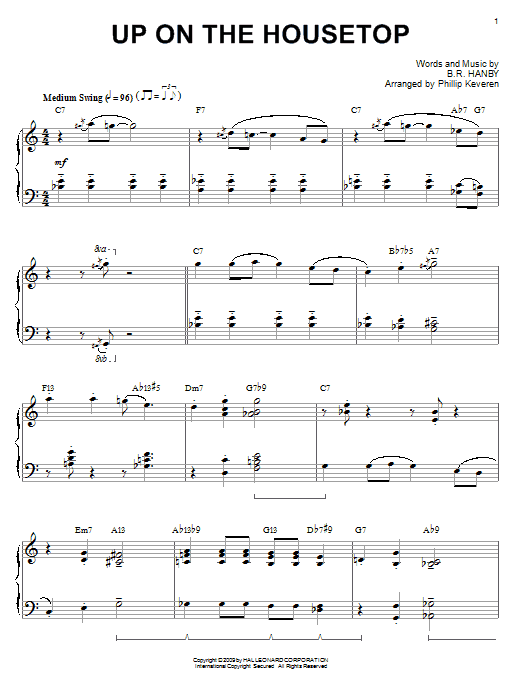 Product gallery: Page 1 of 1 Up On The Housetop [Jazz version] (arr. Phillip Keveren), B.R. Hanby
