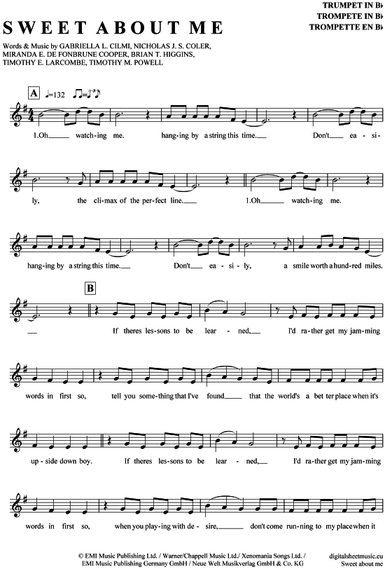 Produktgalerie: Seite 1 von 4 Sweet about me , , Trompete in B