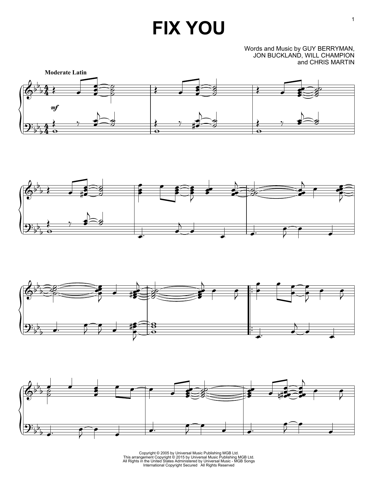 Product gallery: Page 1 of 1 Fix You [Jazz version], Coldplay