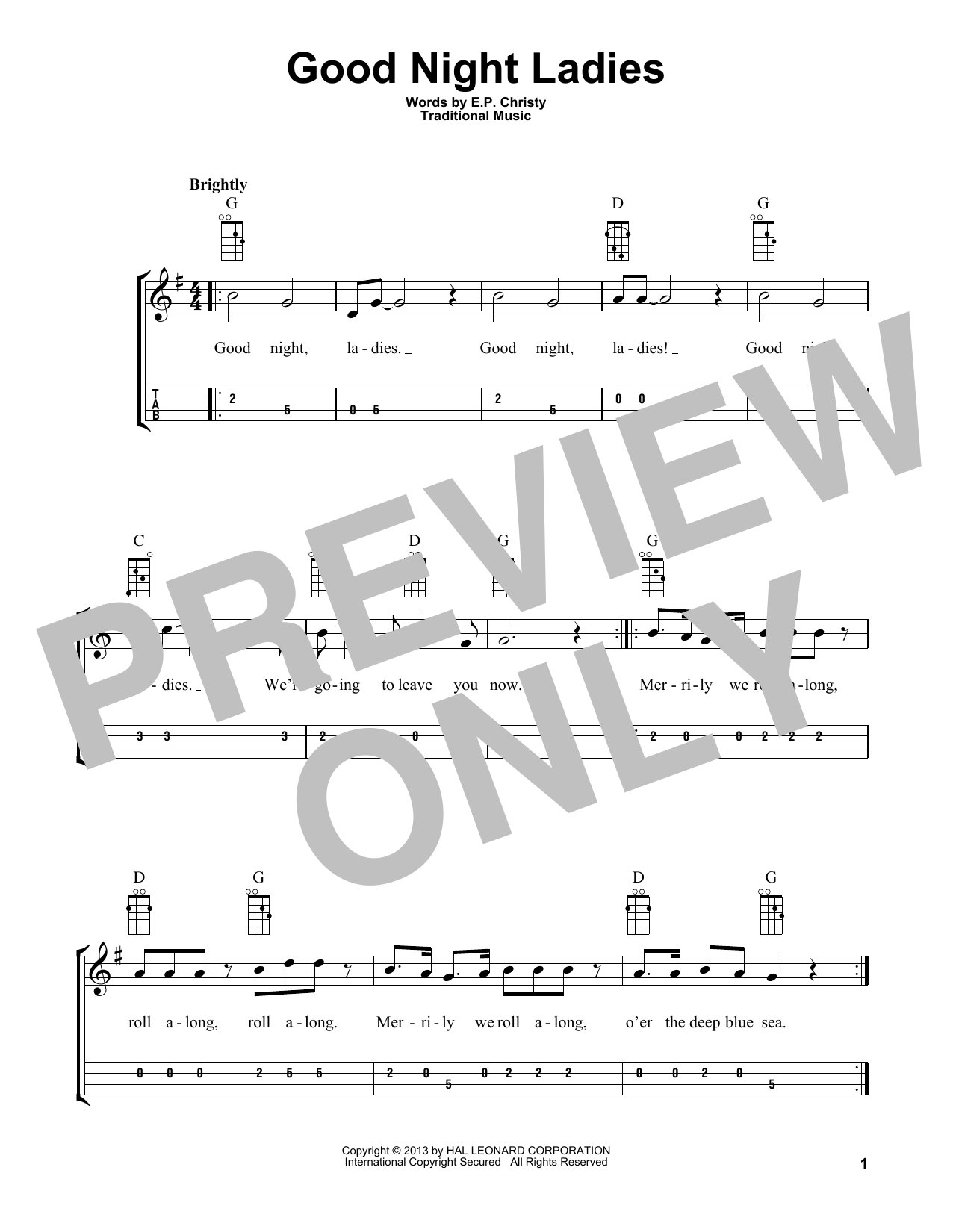 Produktgalerie: Seite 1 von 1 Good Night Ladies (arr. Bobby Westfall), E.P. Christy