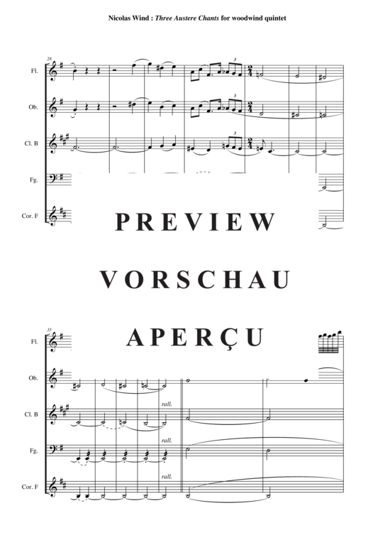 Produktgalerie: Seite 5 von 21 Three Austere Chants , , (Holzbläserquintett)