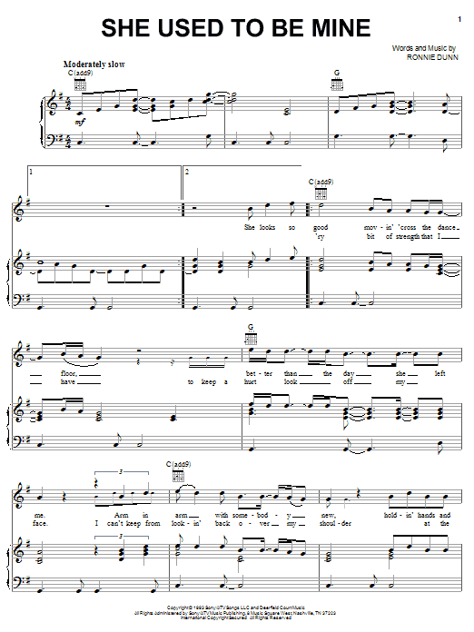 Produktgalerie: Seite 1 von 1 She Used To Be Mine, Brooks & Dunn, Gesang, Gitarre, Klavier
