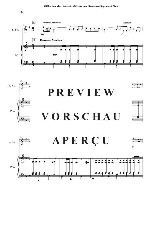 Product gallery: Page 17 of 21 Souvenirs d´Écosse , , (soprano saxophone + piano)