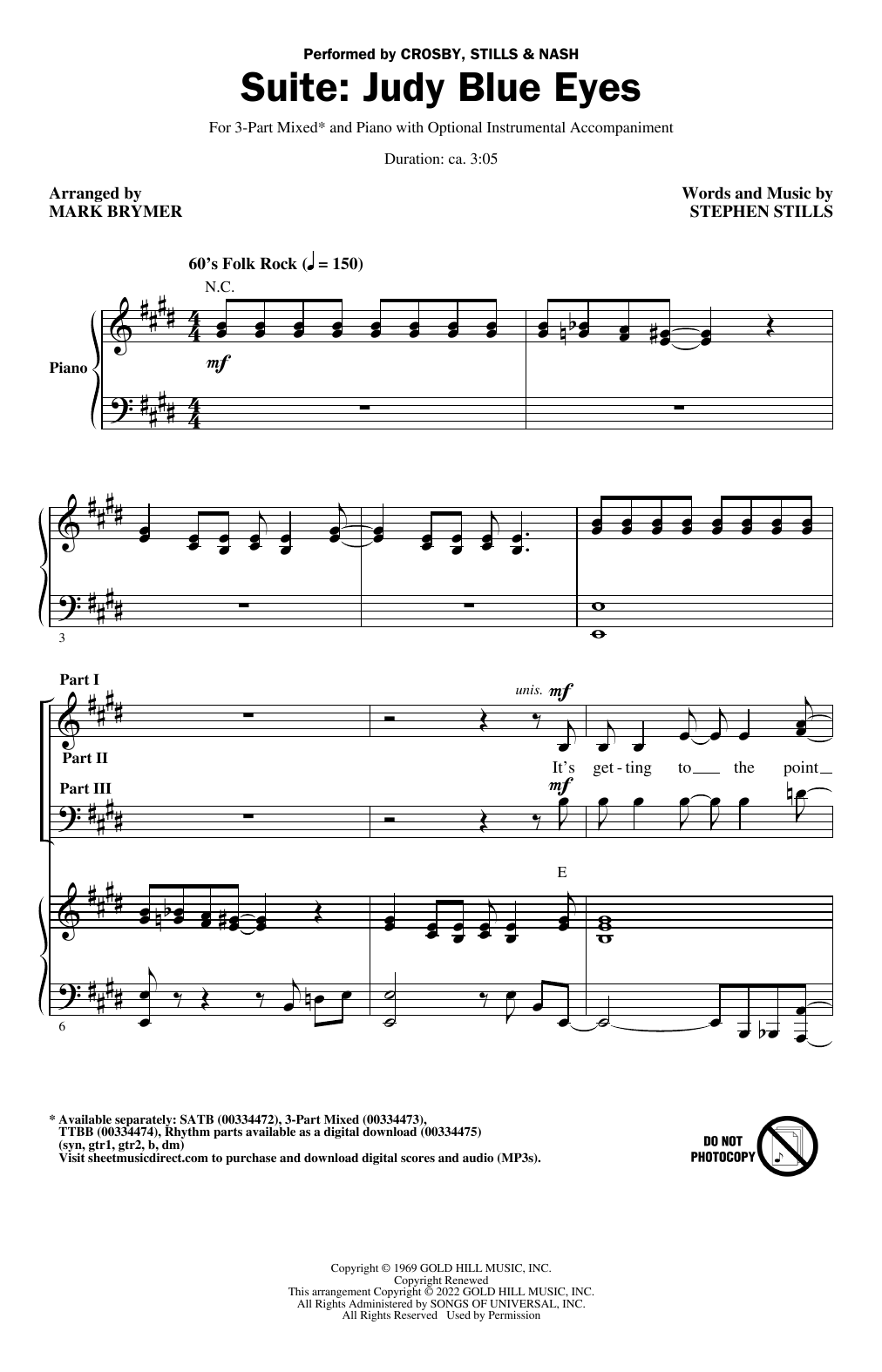 Product picture to: Suite: Judy Blue Eyes (arr. Mark Brymer)