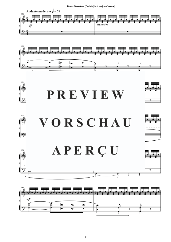 Product gallery: Page 8 of 11 Ouverture (Prelude) in A major (Carmen), , Piano Easy
