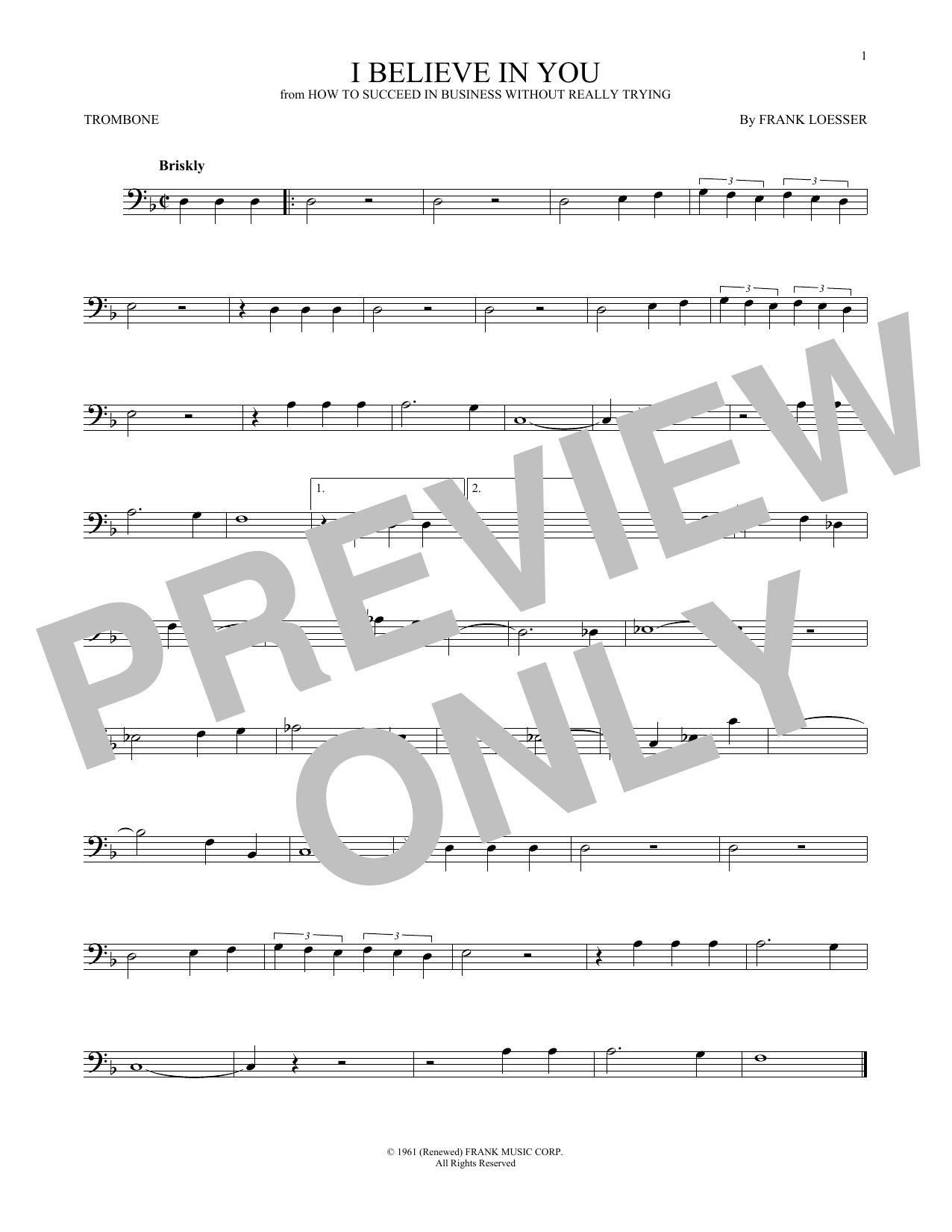 Product gallery: Page 1 of 1 I Believe In You, Frank Loesser