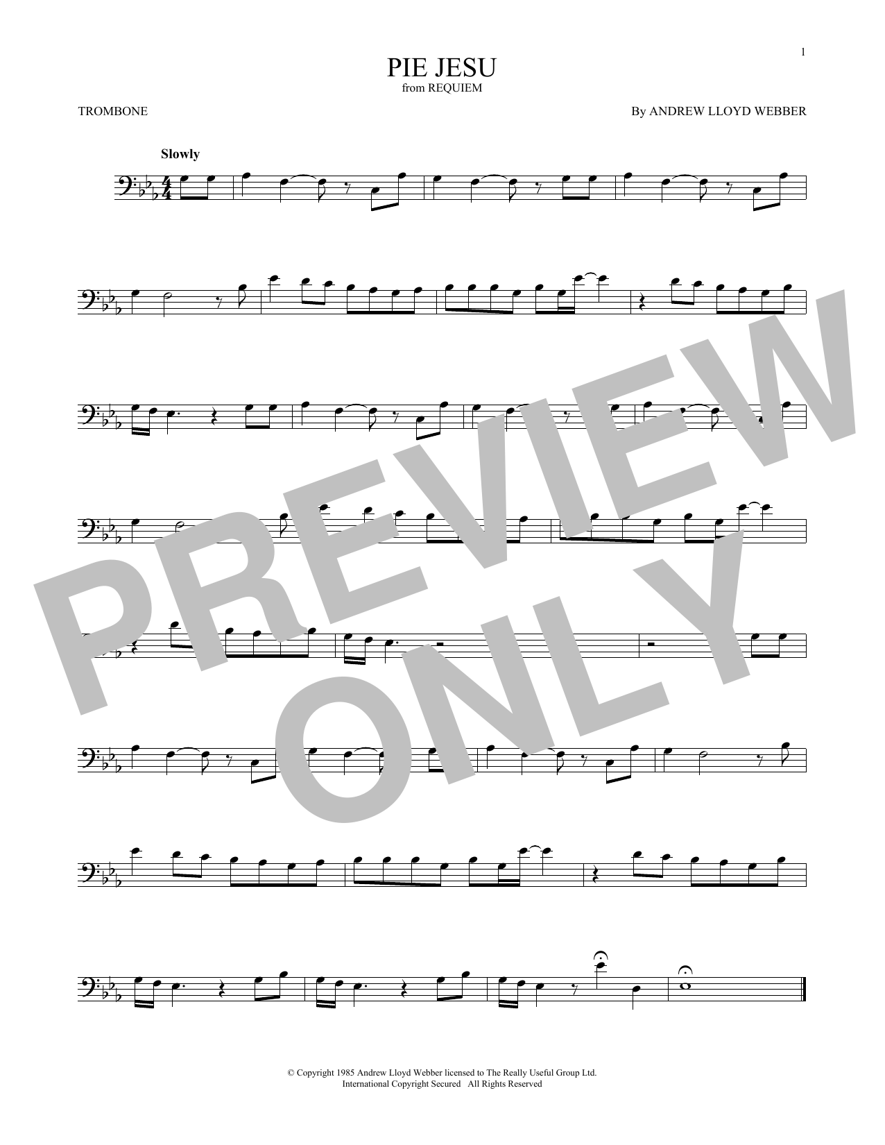 Product gallery: Page 1 of 1 Pie Jesu (from Requiem), Andrew Lloyd Webber