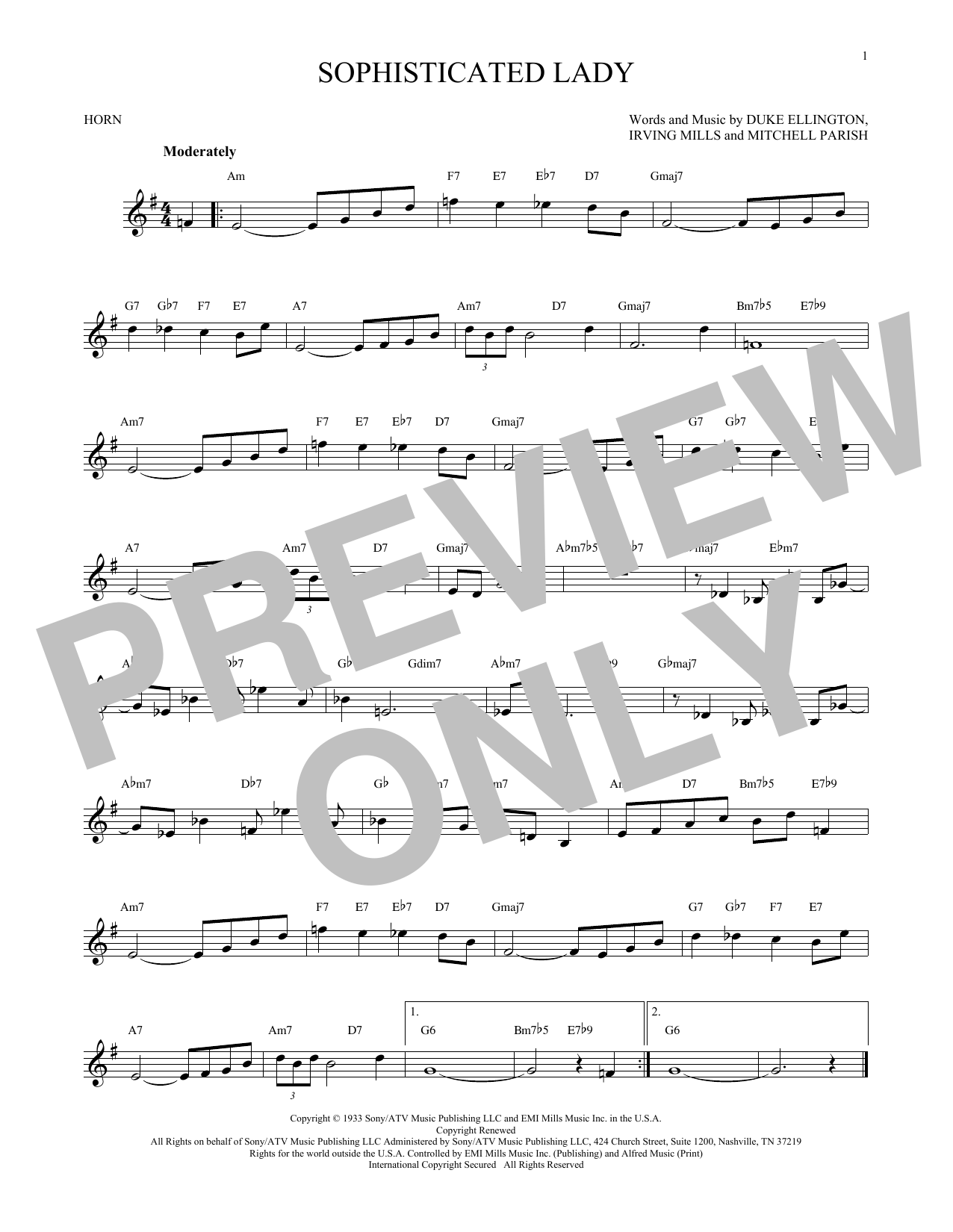 Produktgalerie: Seite 1 von 1 Sophisticated Lady, Duke Ellington, Horn