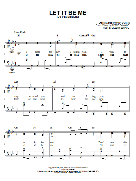 Product gallery: Page 1 of 1 Let It Be Me (Je T'appartiens), Elvis Presley