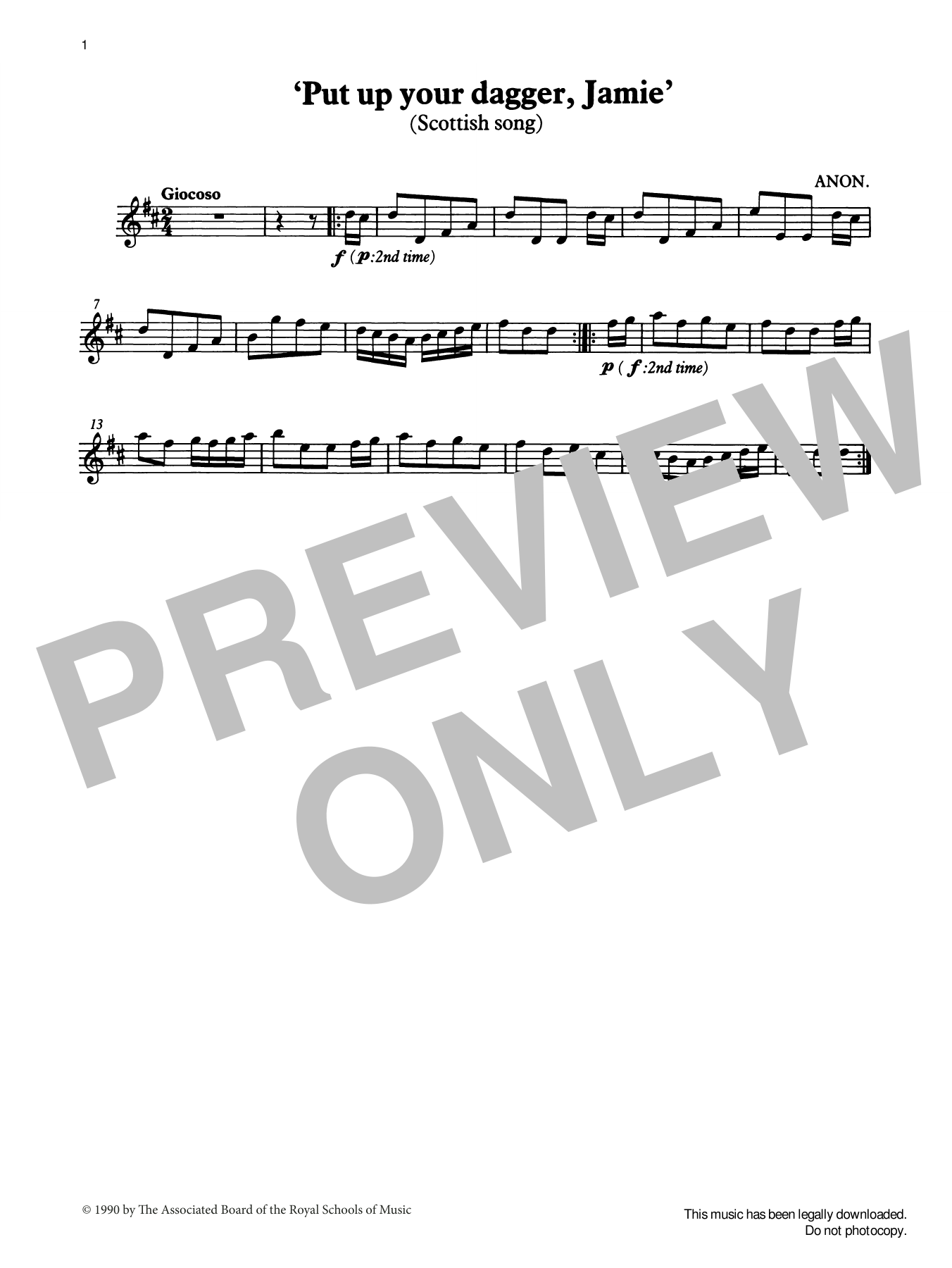 Produktgalerie: Seite 1 von 1 Put up your dagger, Jamie (score & part)  from Graded Music for Tuned Percussion, Book II, Trad. Scottish, Percussion