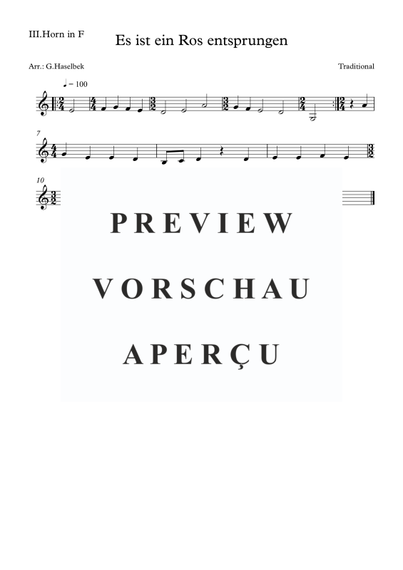 Produktgalerie: Seite 7 von 8 Es ist ein Ros entsprungen, , (Blechbläserquartett)