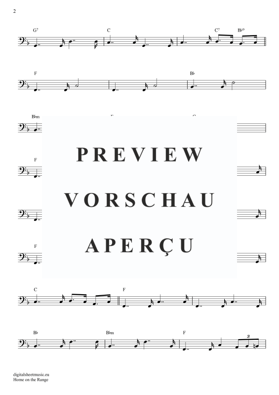 Produktgalerie: Seite 3 von 4 Home On The Range, Folk Song, American, E-Bass