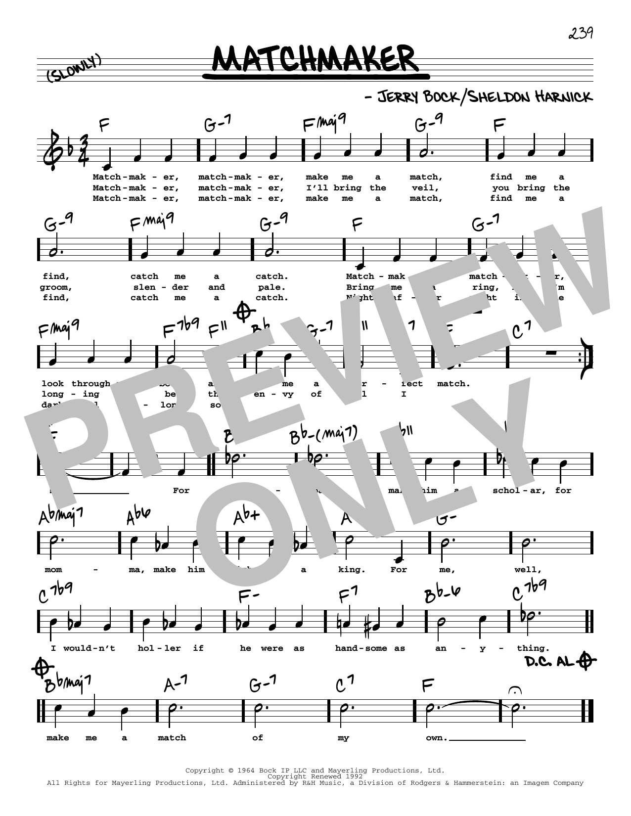 Produktbild zu: Matchmaker (High Voice) (from Fiddler On The Roof)