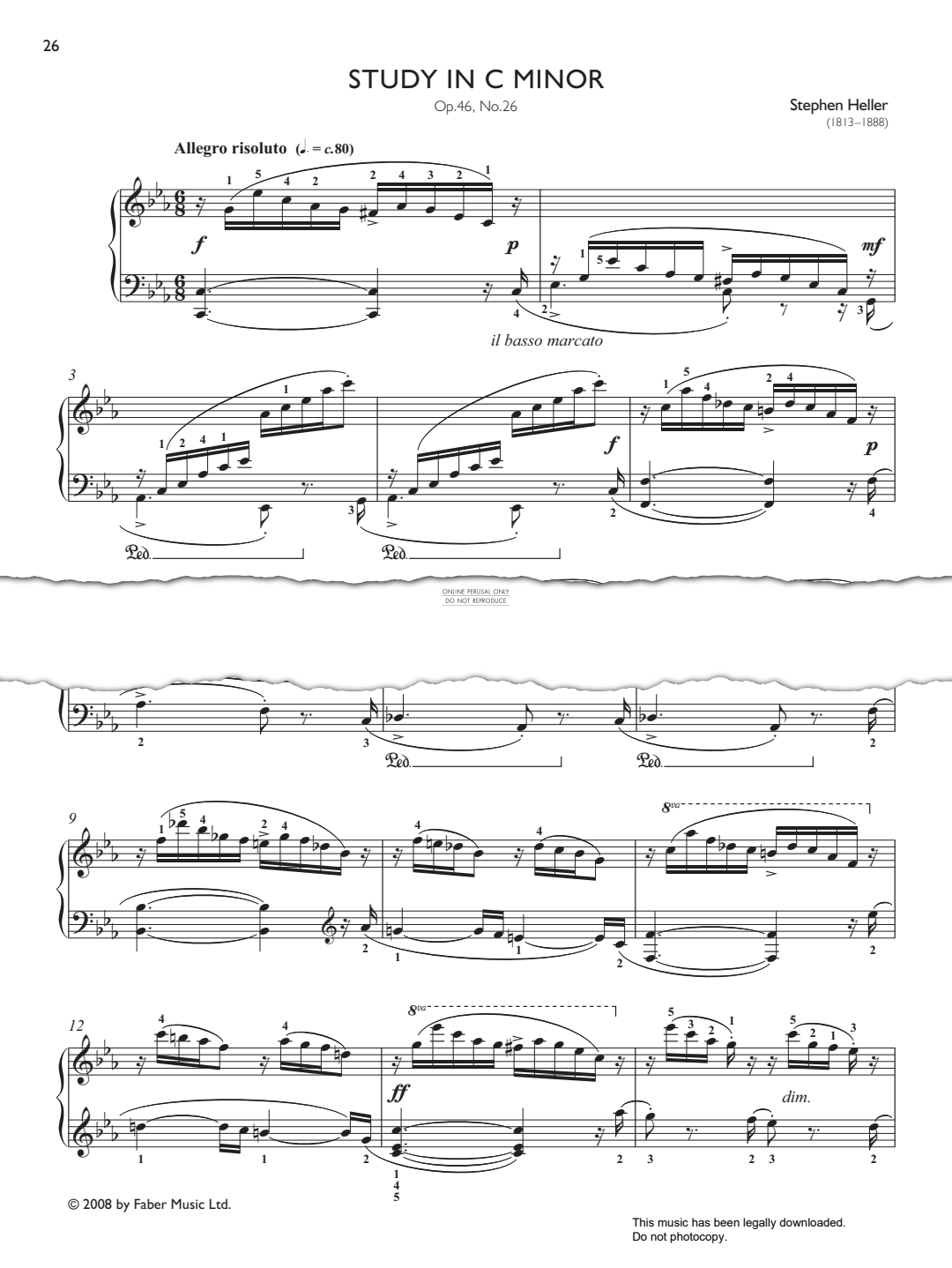 Product picture to: Study in C minor Op. 46, No. 26 (from Real Repertoire Studies Grades 4-6)