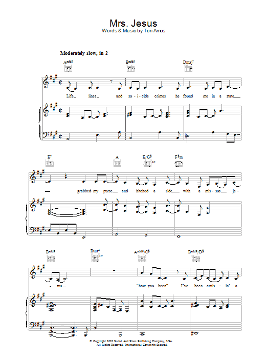 Produktgalerie: Seite 1 von 1 Mrs. Jesus, Tori Amos, Gesang, Gitarre, Klavier
