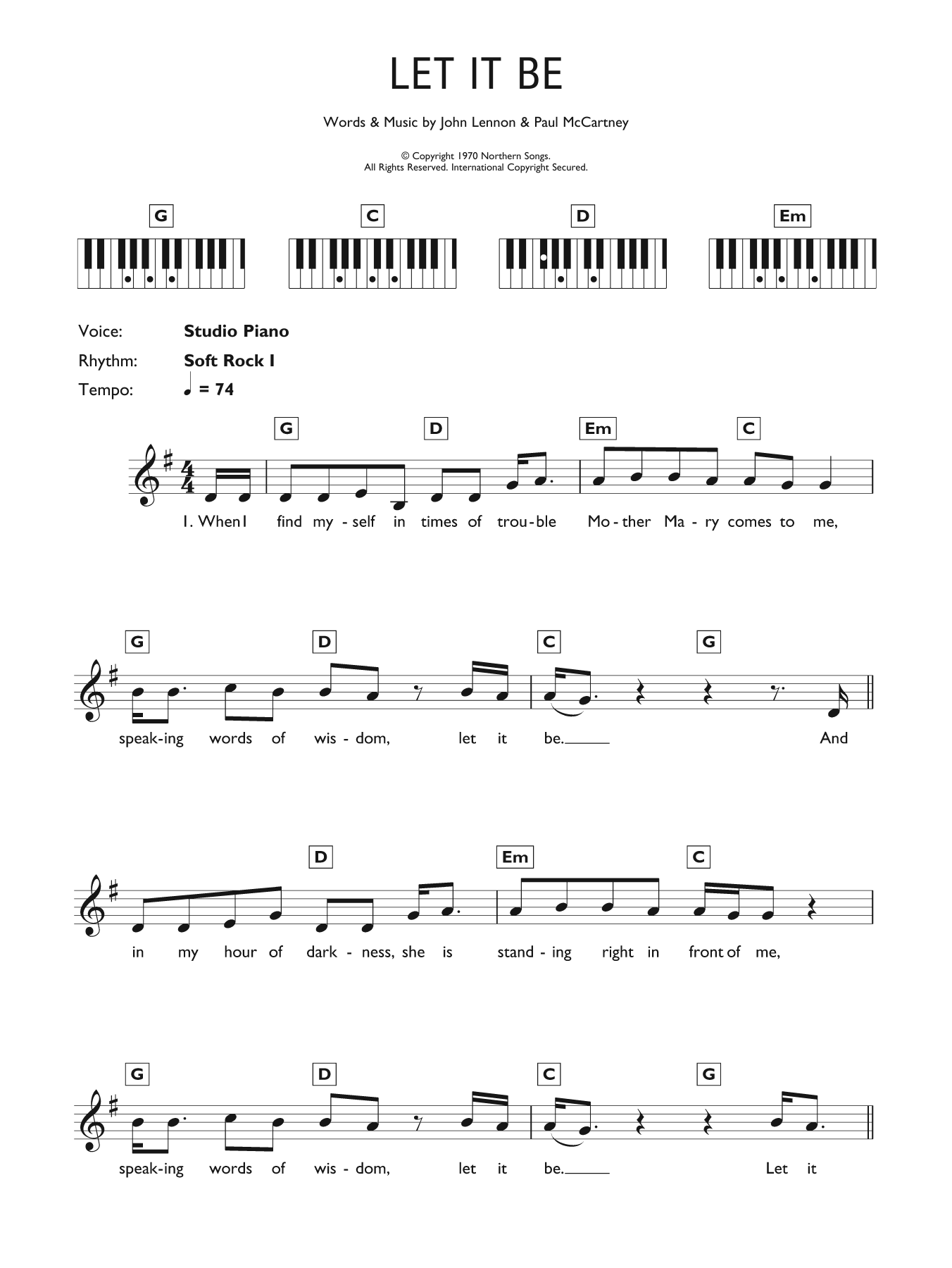 Produktgalerie: Seite 1 von 1 Let It Be, The Beatles, Klavier