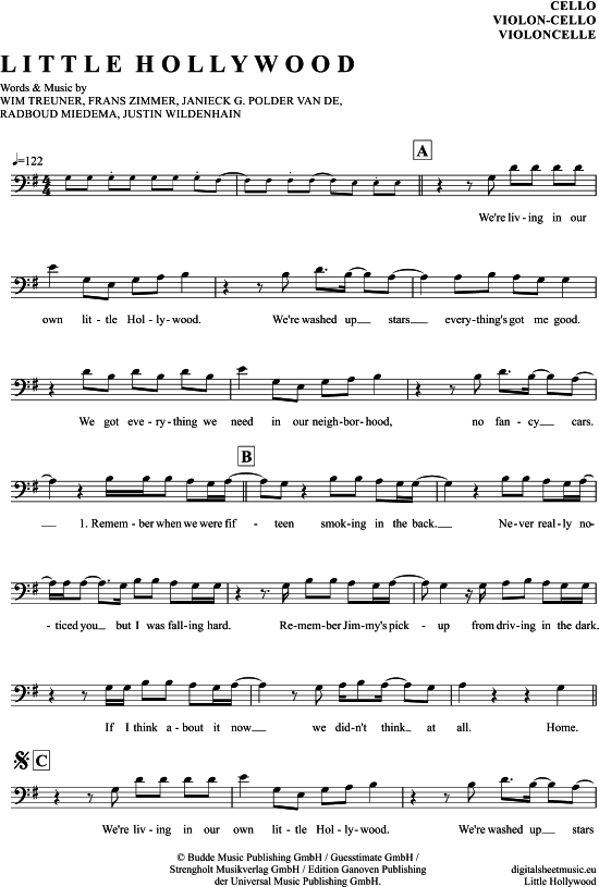 Produktgalerie: Seite 1 von 4 Little Hollywood , Alle Farben, (Violon-Cello)