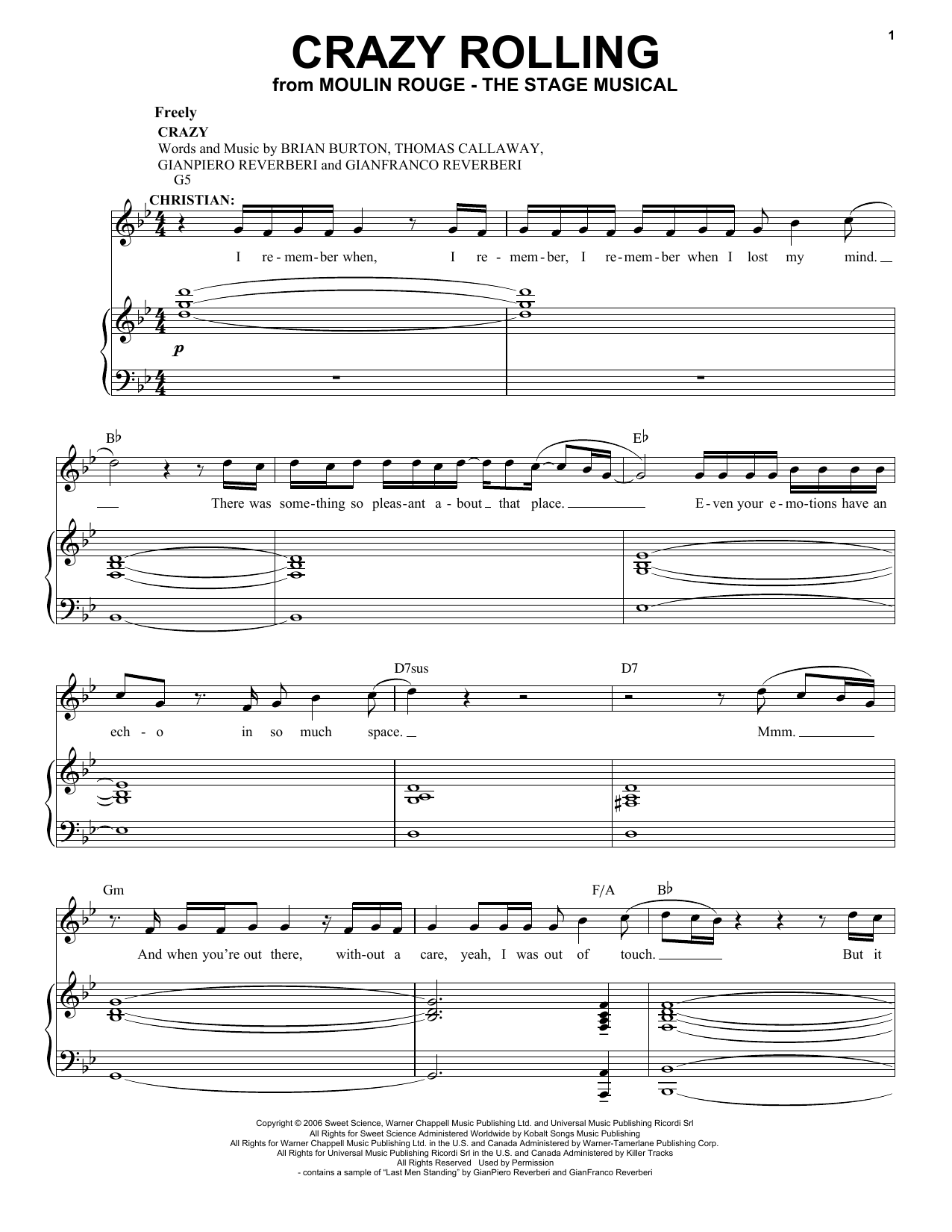 Product picture to: Crazy Rolling (from Moulin Rouge! The Musical)