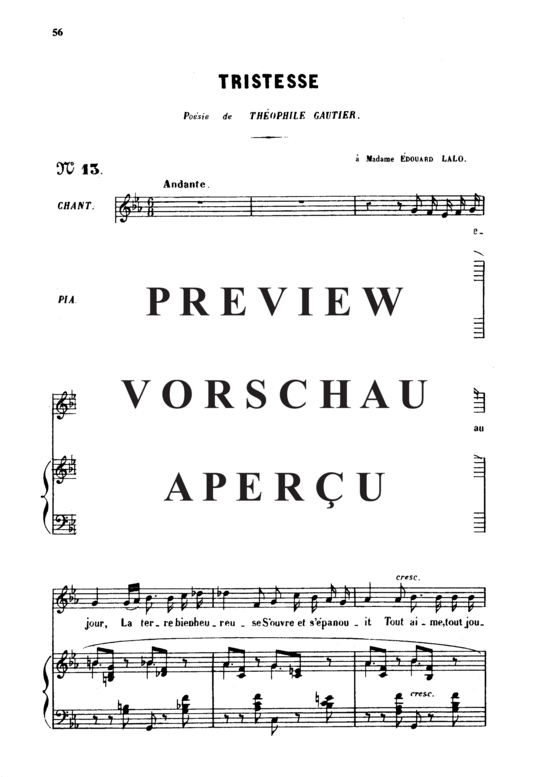 Product gallery: Page 2 of 6 Tristesse Op. 6 No.2, , Medium Voice and Piano