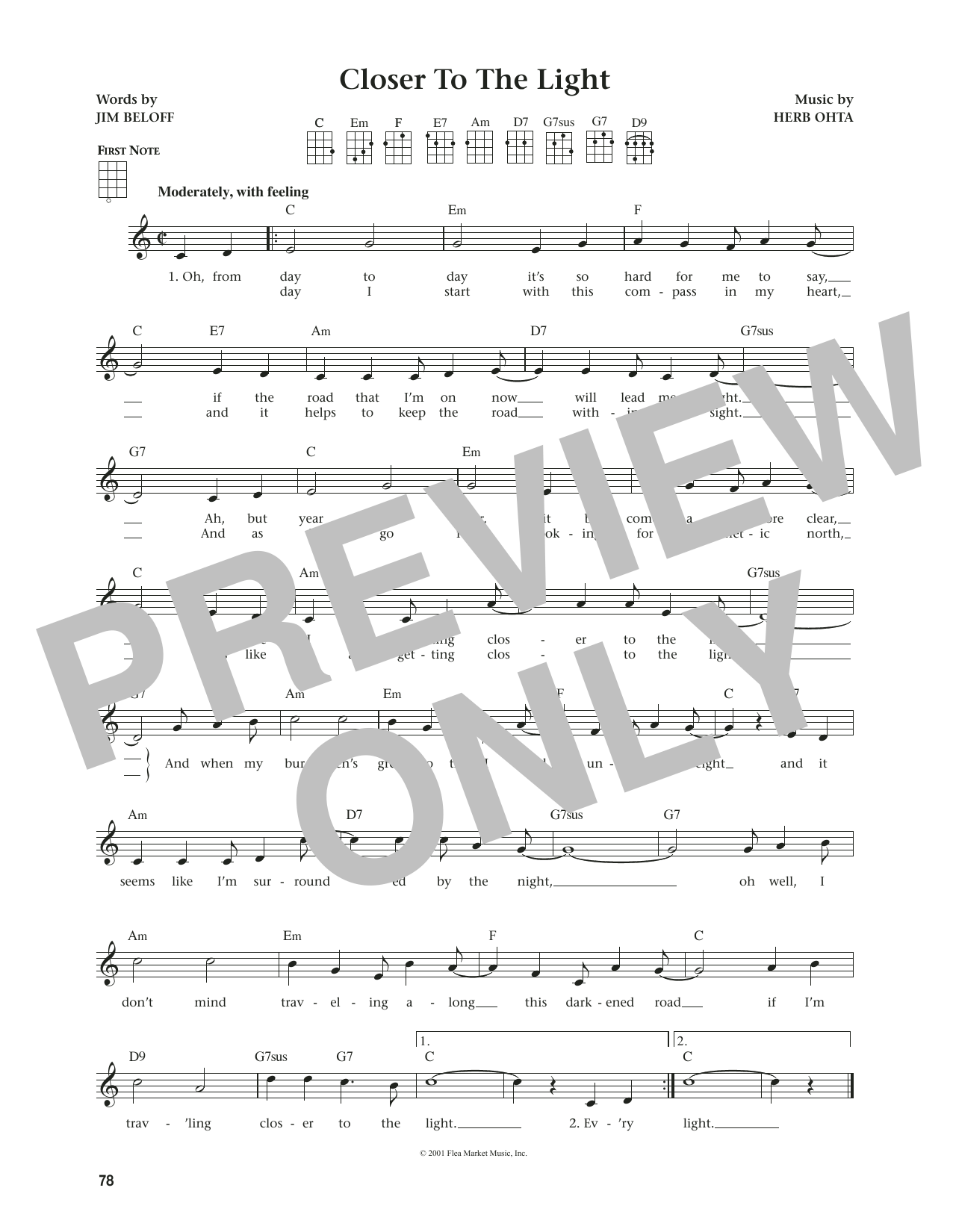 Produktgalerie: Seite 1 von 1 Closer To The Light (from The Daily Ukulele) (arr. Jim Beloff), Jim Beloff, Ukulele