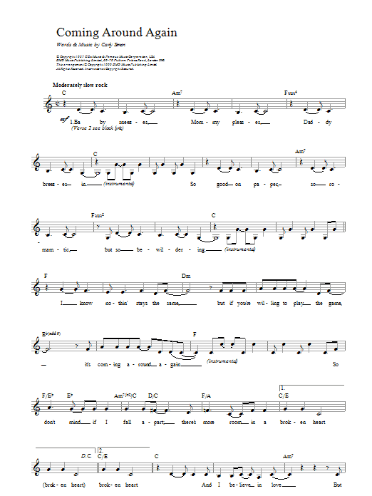 Produktbild zu:  Coming Around Again - Carly Simon