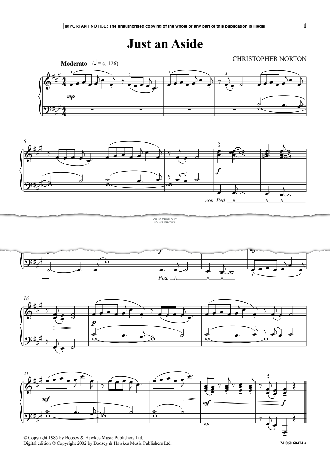 Produktgalerie: Seite 1 von 1 Just an Aside, Christopher Norton, Klavier