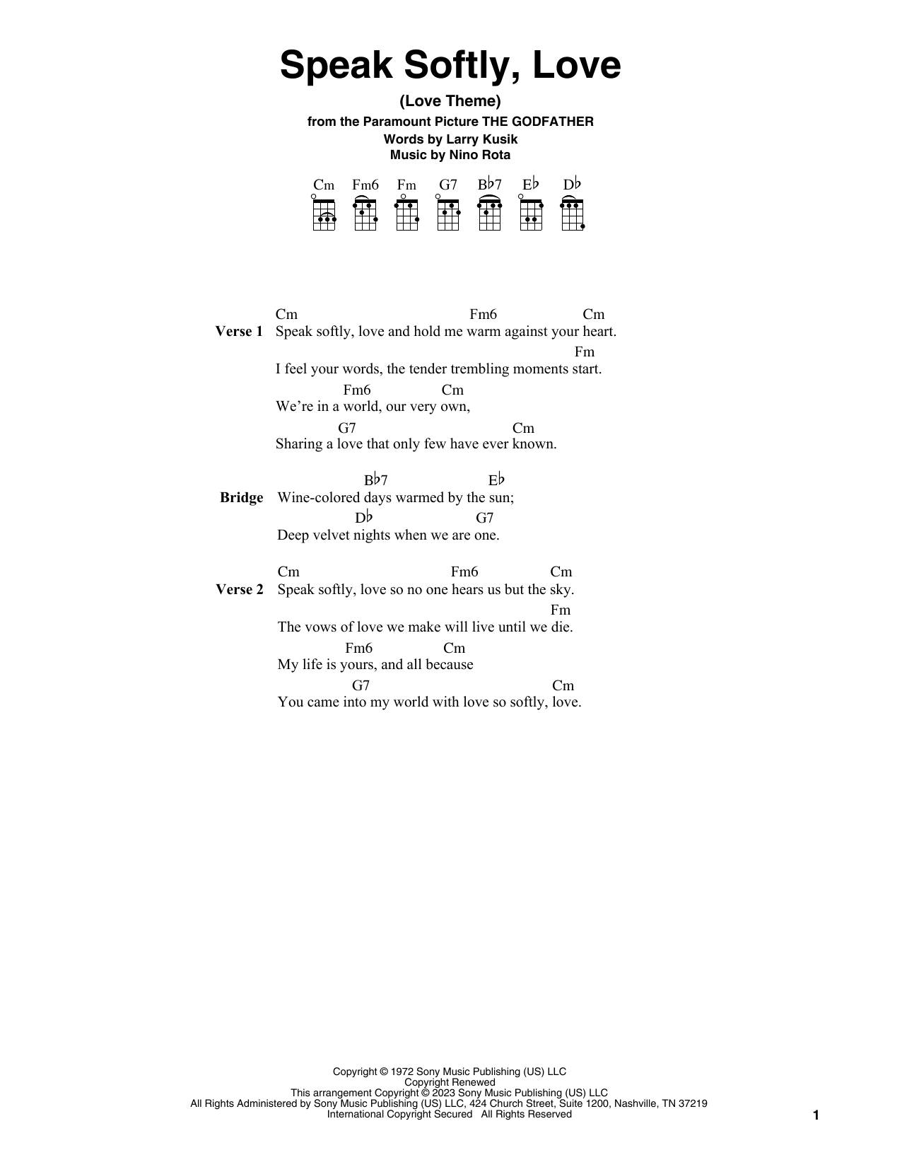 Product gallery: Page 1 of 1 The Godfather (Love Theme), Nino Rota