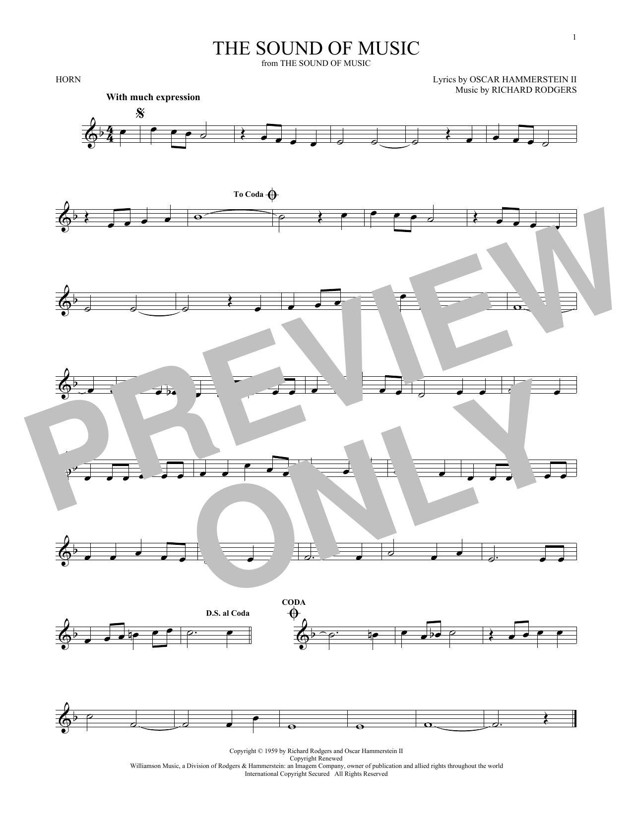 Produktgalerie: Seite 1 von 1 The Sound Of Music, Rodgers & Hammerstein, Horn