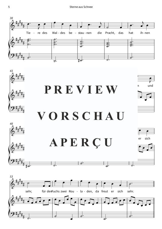 gallery: Sterne aus Schnee, , Gesang hoch und Klavier