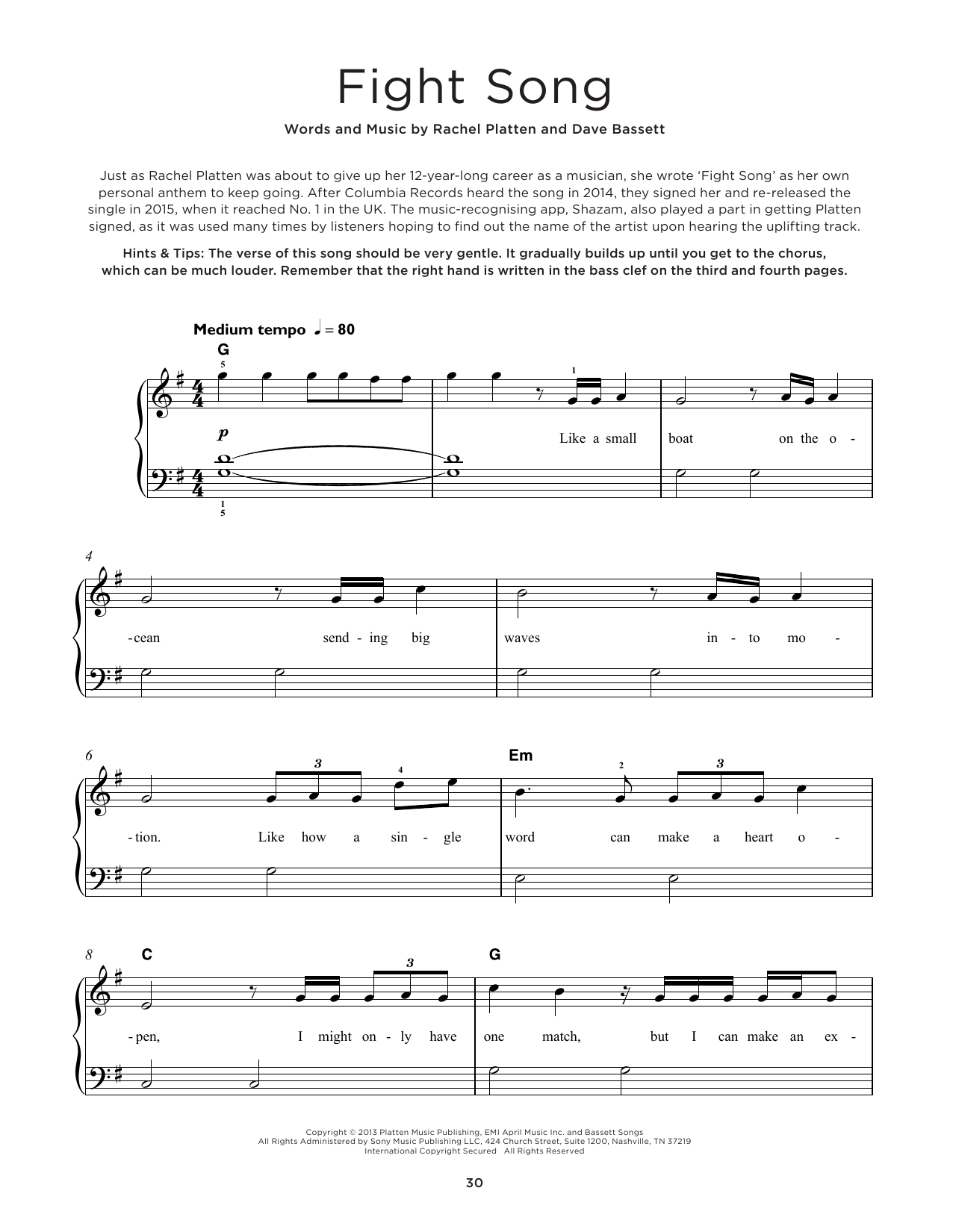 Product picture to:  Fight Song - Rachel Platten