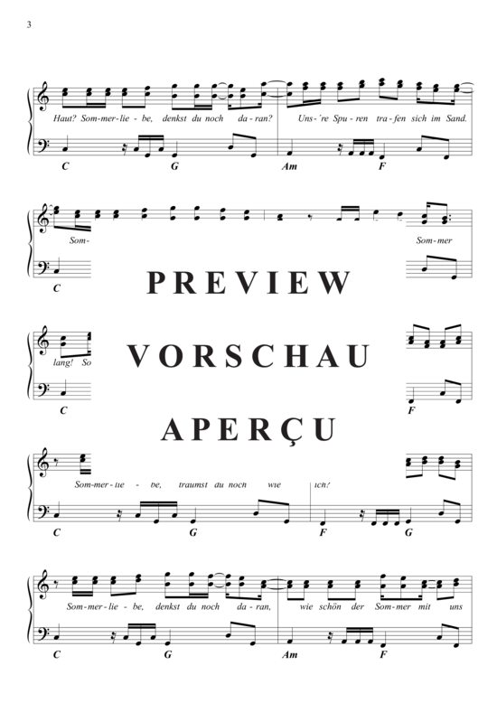 Produktgalerie: Seite 4 von 6 Sommerliebe , Wolkenfrei, Klavier und Gesang