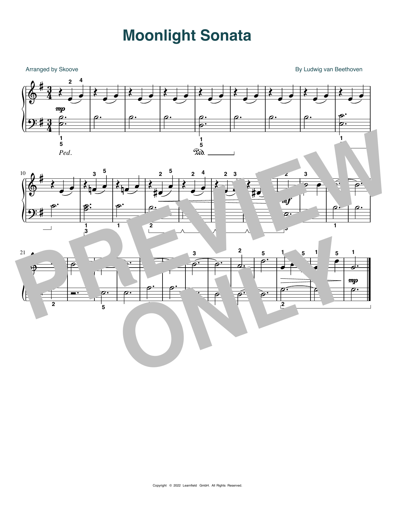 Product picture to: Moonlight Sonata (arr. Skoove)