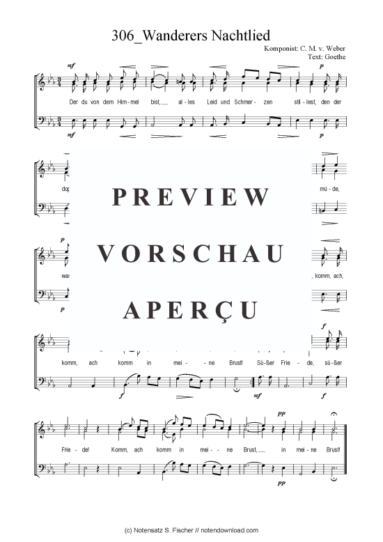 Product picture to: Wanderers Nachtlied C. M. v. Weber / Goethe