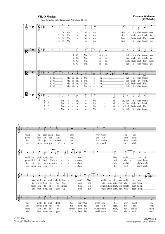Produktbild zu: O Musica (Musikalische Kurzweil)Erasmus Widmann