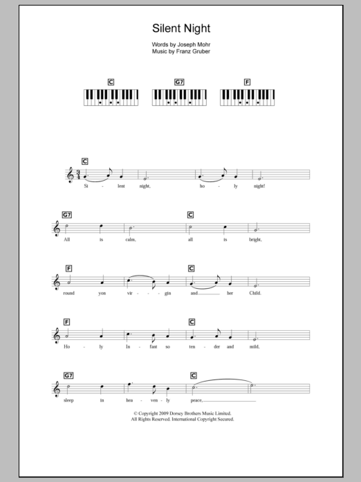 Produktgalerie: Seite 1 von 1 Silent Night, Joseph Mohr, Klavier