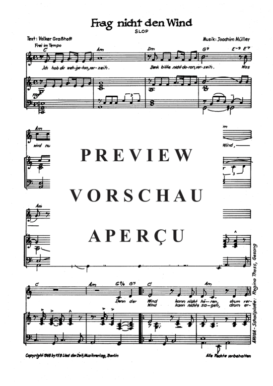 Product gallery: Page 4 of 4 Frag nicht den Wind , , Piano and Voice