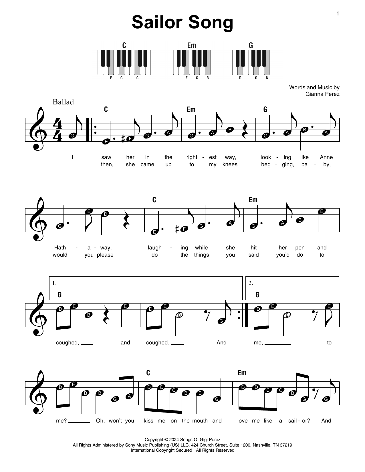 Produktbild zu: Sailor Song - Gigi Perez