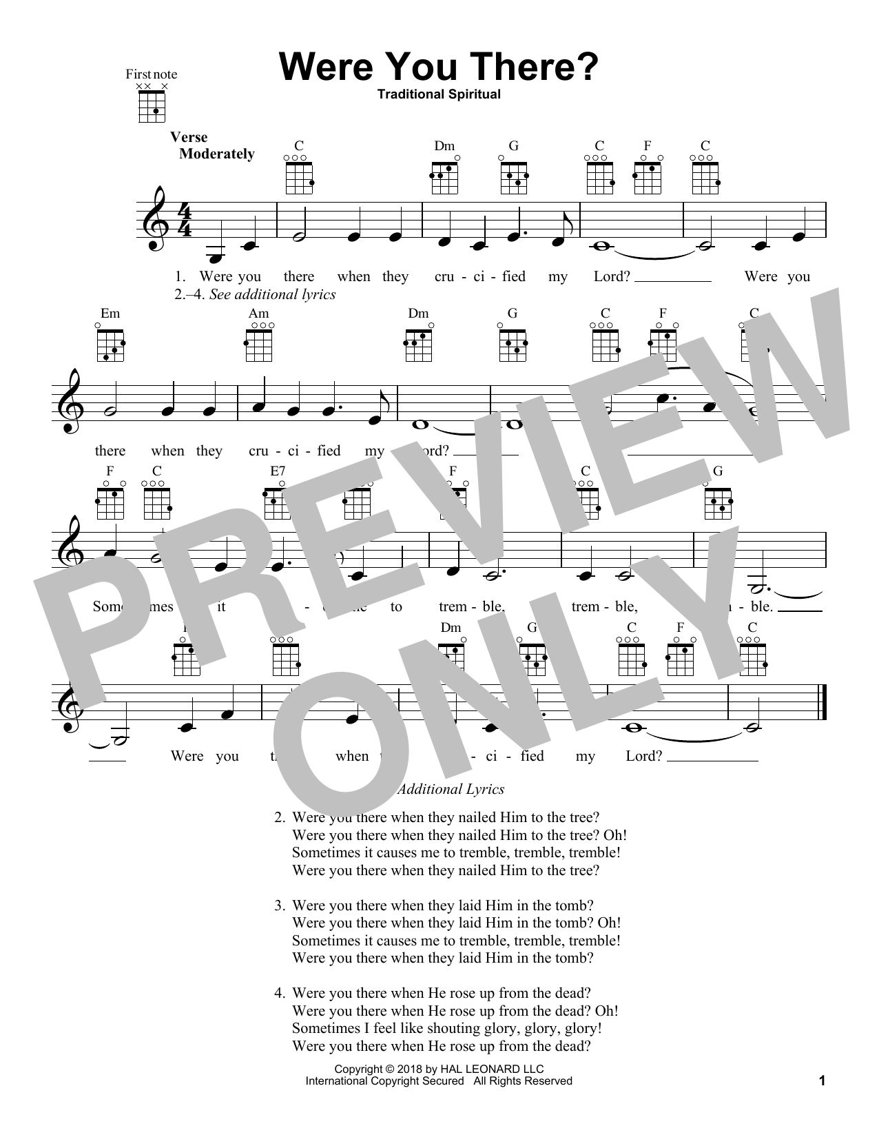 Product gallery: Page 1 of 1 Were You There?, Traditional Spiritual