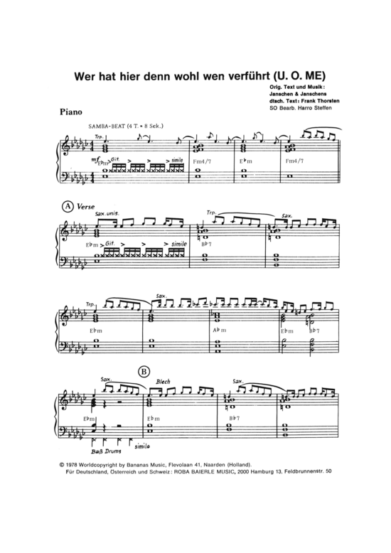 Produktbild zu: Wer hat hier denn wohl wen verführt Janschen und Janschens (Samba)