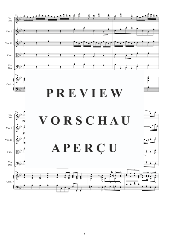 Produktgalerie: Seite 9 von 11 Concerto No.1 in B-Dur Op.9, , Violine concertante, Streicher Ensemble und Cembalo BC
